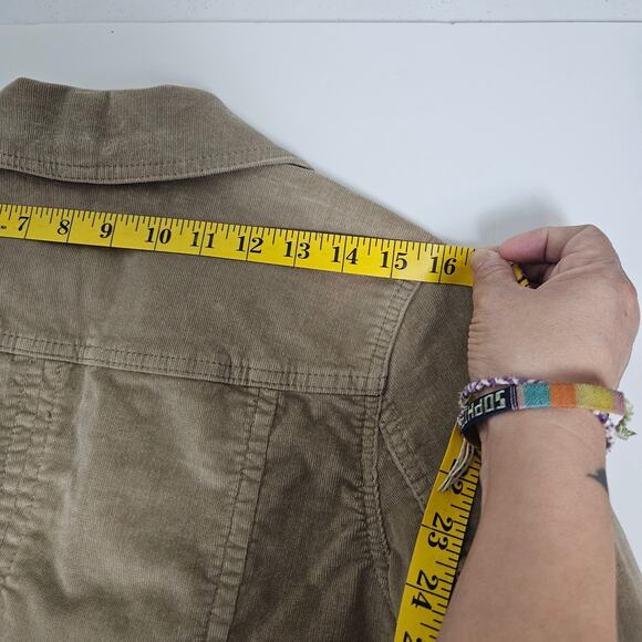 Sonoma Corduroy Beige Button Jacket womens Sz Medium Career Preppy professional - Picture 8 of 9